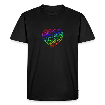 Arc-en-ciel coeur de musique chemise pour le chant et les sons S - T-shirt Premium bio Homme - noir - Devant - Nico (187cm)