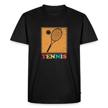 Tennis Raquette tennis tennis - T-shirt Premium bio Homme - noir - Devant - Nico (187cm)