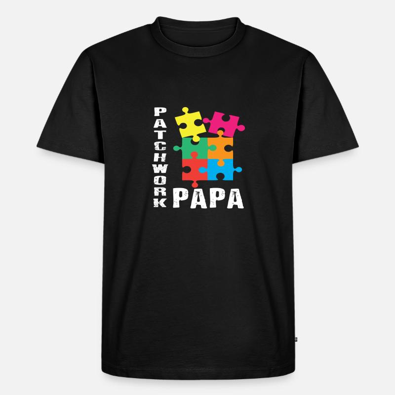 Papa patchwork - T-shirt Premium bio Homme - noir