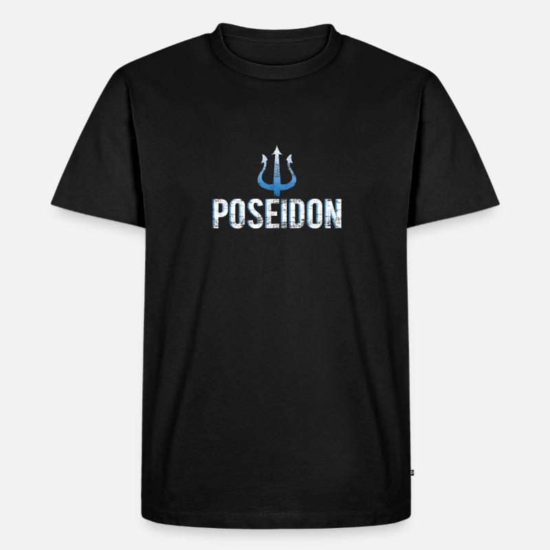 Poseidon - Männer Premium Bio T-Shirt - Schwarz