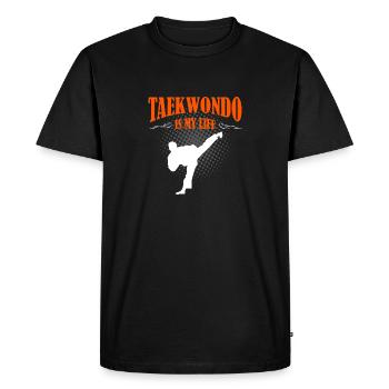 Le Taekwondo est ma vie - T-shirt Premium bio Homme - noir - Devant - Nico (187cm)