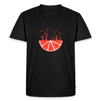 Cadeau De Pamplemousse Oranges Amer Rond - T-shirt Premium bio Homme - noir - Devant - Nico (187cm)