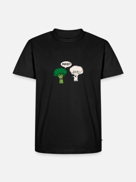 Rolig Broccoli Blomkål Ghost Ghost Gift - Ekologisk premium-T-shirt herr - svart