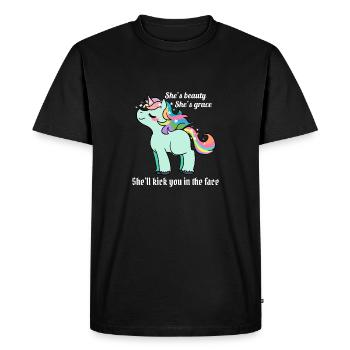 Licorne - Fan de Licorne - Cadeau de Licorne - Drôle - T-shirt Premium bio Homme - noir - Devant - Nico (187cm)