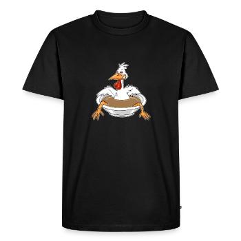 Soupe poulet soupe poulet ragoût cadeau - T-shirt Premium bio Homme - noir - Devant - Nico (187cm)