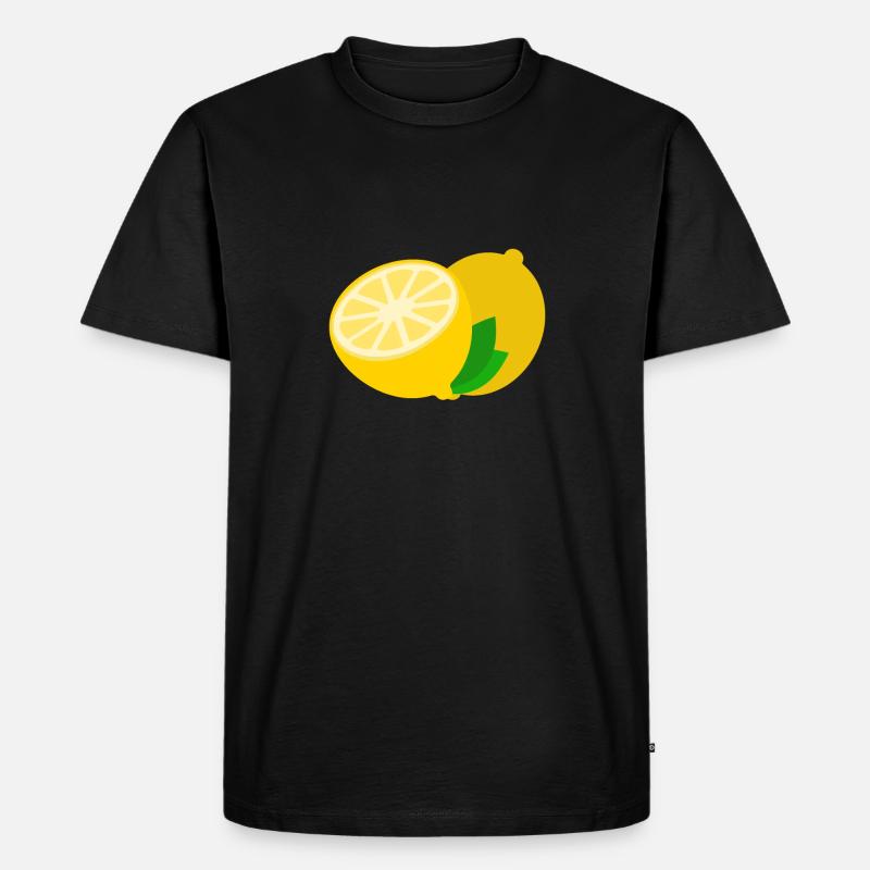 Zitrone Geschenk Gelb Limette Sauer - Männer Premium Bio T-Shirt - Schwarz