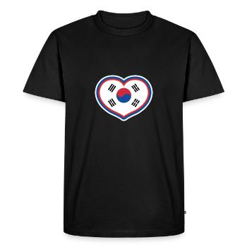 Korea South Korean Heart gift Christmas kids trave - Men's Premium Organic T-Shirt - black - Front - Nico (187cm)