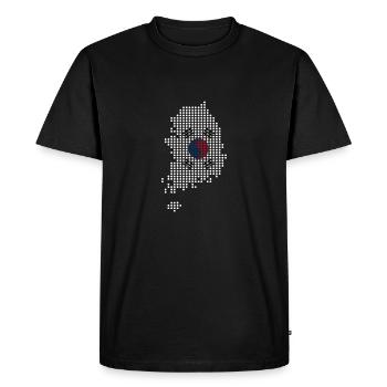 Corée du Nord Corée du Sud Asie drapeau drapeau - T-shirt Premium bio Homme - noir - Devant - Nico (187cm)