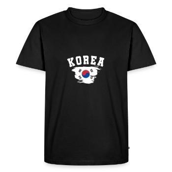 Corée du Nord Corée du Sud cadeau drapeau Asie - T-shirt Premium bio Homme - noir - Devant - Nico (187cm)