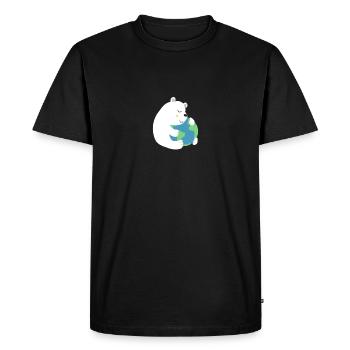 L'ours polaire embrasse le globe terrestre | Jour de la Terre | Mère Terre - T-shirt Premium bio Homme - noir - Devant - Nico (187cm)