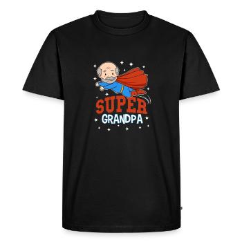 Super Grandpa Superhero Grandfather Opi Hero Gift - Men's Premium Organic T-Shirt - black - Front - Nico (187cm)