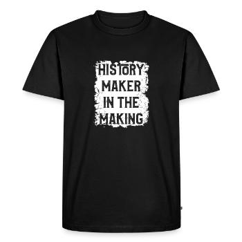 Histoire Maker - T-shirt Premium bio Homme - noir - Devant - Nico (187cm)
