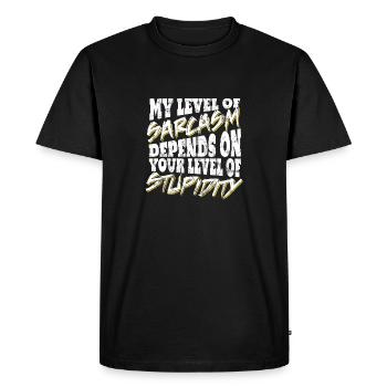 sarcasme - T-shirt Premium bio Homme - noir - Devant - Nico (187cm)