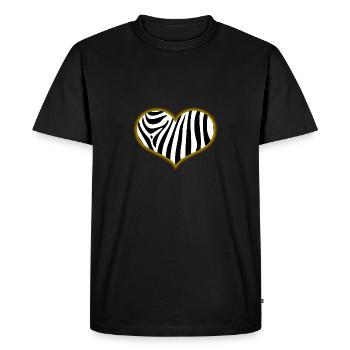Zèbre Coeur Cadeau Rayures De Noël Enfants - T-shirt Premium bio Homme - noir - Devant - Nico (187cm)