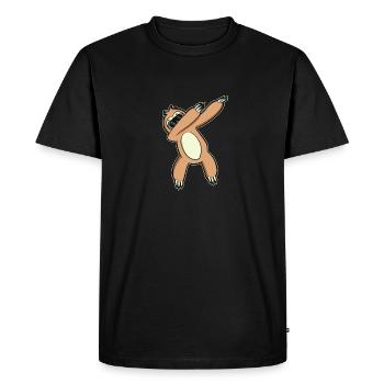 Funny Dabbing Sloth Animal Lazy Friends Gift - Men's Premium Organic T-Shirt - black - Front - Nico (187cm)