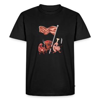 Révolution de la viande - T-shirt Premium bio Homme - noir - Devant - Nico (187cm)