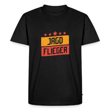 Fighter Pilot Gift World War Bruchpilot - Men's Premium Organic T-Shirt - black - Front - Nico (187cm)