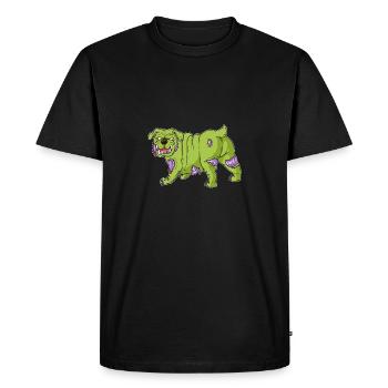 Cadeau effrayant de chien de zombi Halloween mort-vivant - T-shirt Premium bio Homme - noir - Devant - Nico (187cm)