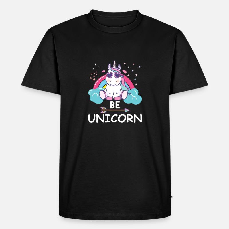 Cooles Einhorn - Männer Premium Bio T-Shirt - Schwarz