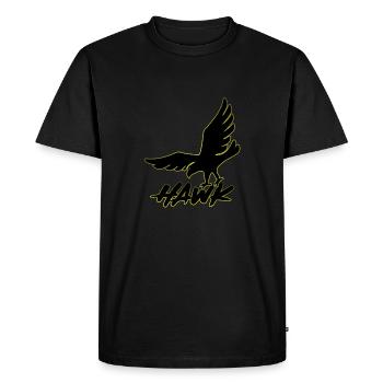 Hawk - hawk flying, animal, birds, air, freedom - Men's Premium Organic T-Shirt - black - Front - Nico (187cm)