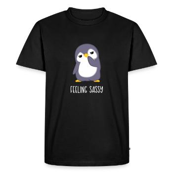 Penguin - penguins - penguin fan - cheeky badger - Men's Premium Organic T-Shirt - black - Front - Nico (187cm)