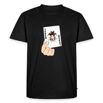 Joker Carte de Poker Carte Carte Cadeau - T-shirt Premium bio Homme - noir - Devant - Nico (187cm)