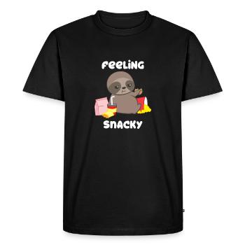 Paresseux paresseux - Eventail paresseux - Chubby - T-shirt Premium bio Homme - noir - Devant - Nico (187cm)