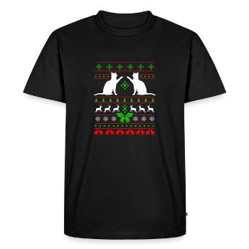 Christmas cats cats cats - Men's Premium Organic T-Shirt - black - Front - Nico (187cm)
