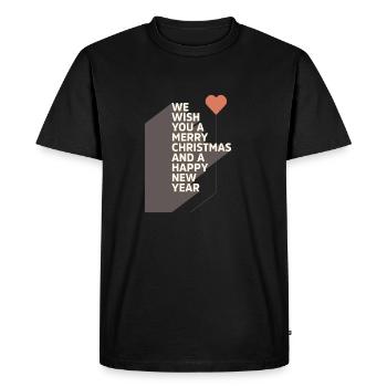 NOUS VOUS SOUHAITONS UN JOYEUX NOËL ET UNE BONNE ANNÉE - T-shirt Premium bio Homme - noir - Devant - Nico (187cm)