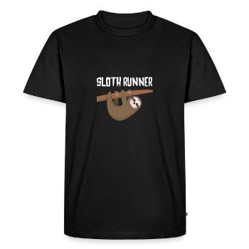 Marathon sloth slow Funny gift - Men's Premium Organic T-Shirt - black - Front - Nico (187cm)