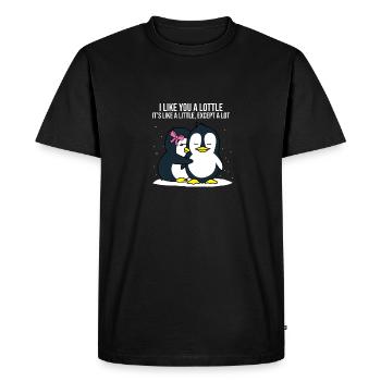 Je t'aime un cadeau de couples d'amour pingouin lottle - T-shirt Premium bio Homme - noir - Devant - Nico (187cm)