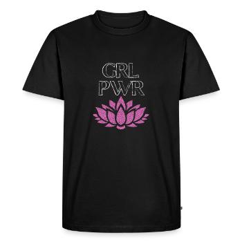 Girl Power GRL PWR - Chemise Femme Power - T-shirt Premium bio Homme - noir - Devant - Nico (187cm)