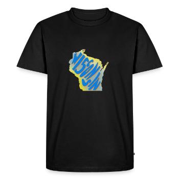 Carte d'état du Wisconsin T-shirts d'état des Etats-Unis - T-shirt Premium bio Homme - noir - Devant - Nico (187cm)