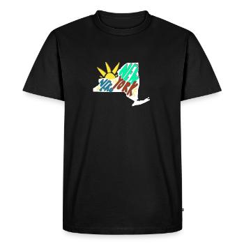 New York Nerd State Map USA State T-shirts - Men's Premium Organic T-Shirt - black - Front - Nico (187cm)