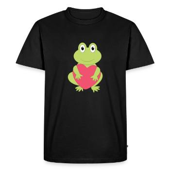 Frog - Frogs - Valentine's Day - Heart - Gift - Men's Premium Organic T-Shirt - black - Front - Nico (187cm)