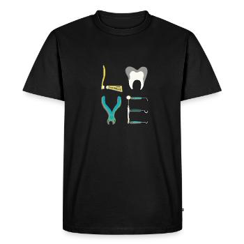 Funny Dentist Tools Dental Hygienist T-shirt - Men's Premium Organic T-Shirt - black - Front - Nico (187cm)
