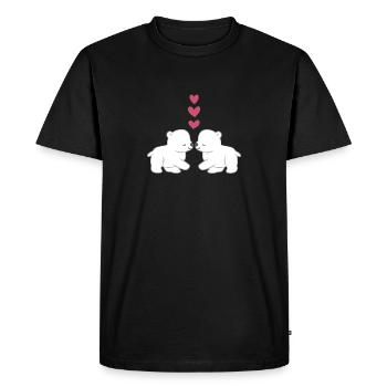 Polar Bear Polar Bear - Saint Valentin - Cadeau - Couple - T-shirt Premium bio Homme - noir - Devant - Nico (187cm)