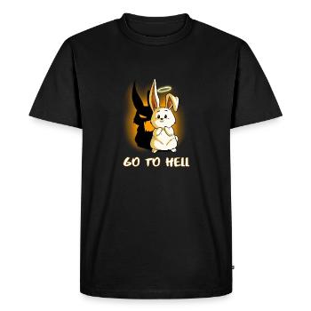 Go To Hell Bunny Rabbit Rabbit Angel Devil - Men's Premium Organic T-Shirt - black - Front - Nico (187cm)