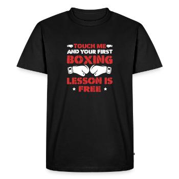 Boxing - Men's Premium Organic T-Shirt - black - Front - Nico (187cm)