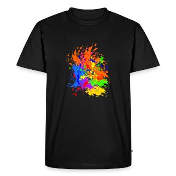 éclaboussure - T-shirt Premium bio Homme - noir - Devant - Nico (187cm)