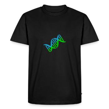 DNA DNA Strand Logo Coloré Vert Bleu - T-shirt Premium bio Homme - noir - Devant - Nico (187cm)