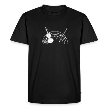 Violon - Violon - Violoniste - Partitions - Musique - T-shirt Premium bio Homme - noir - Devant - Nico (187cm)