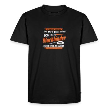 Reliure, drôle, cadeau, occupation, travail, citation - T-shirt Premium bio Homme - noir - Devant - Nico (187cm)