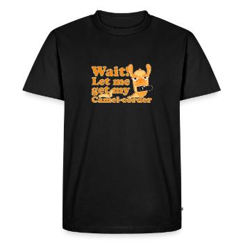 Camel Camera Movies WordPlay Funny Gift - Men's Premium Organic T-Shirt - black - Front - Nico (187cm)