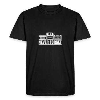 Never forget videotape floppy disk cartridge - Men's Premium Organic T-Shirt - black - Front - Nico (187cm)