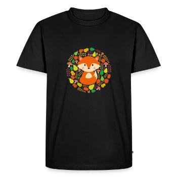 Idée cadeau design renard automne renard amour - T-shirt Premium bio Homme - noir - Devant - Nico (187cm)