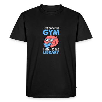 Allons à la gym Library Books Worm Gift - T-shirt Premium bio Homme - noir - Devant - Nico (187cm)