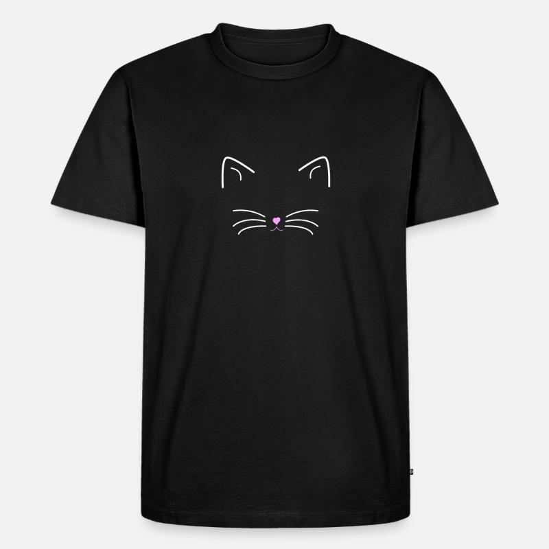 Katzengesicht - Männer Premium Bio T-Shirt - Schwarz