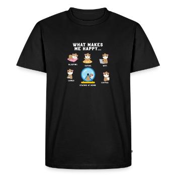 Cochon d'Inde - Cochon d'Inde - Introverti - T-shirt Premium bio Homme - noir - Devant - Nico (187cm)