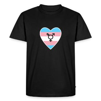 Cœur transgenre - T-shirt Premium bio Homme - noir - Devant - Nico (187cm)